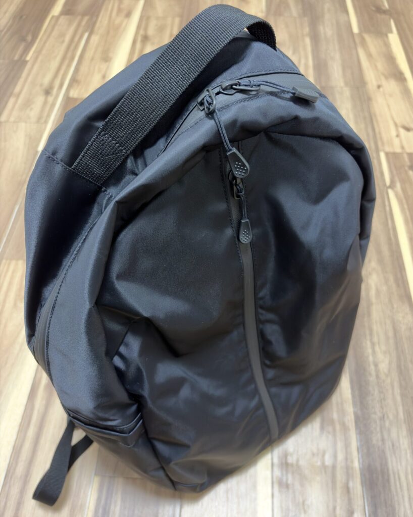 無印良品のビジネスリュックサック丸型の全体